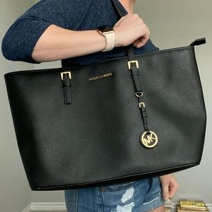 LARGE BLACK MK TOTE